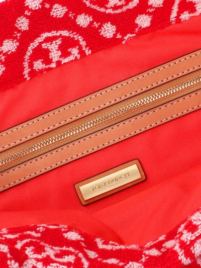 Tory Burch T Monogram Terry-cloth Tote Bag In Red
