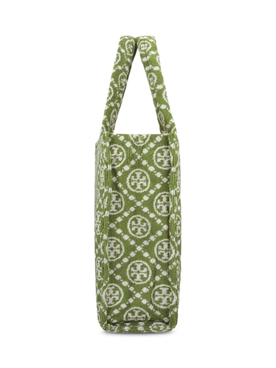 Tory Burch T Monogram Terry Tote Bag In Green