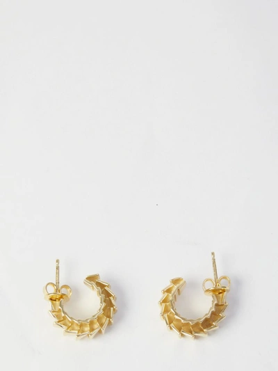 Shop Bottega Veneta Triangle Earrings In Gold