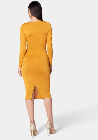 Bebe Open Neck Midi Dress In Autumn Blaze