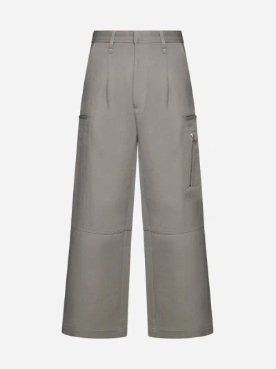 Shop Ami Alexandre Mattiussi Wool Cargo Pants In Taupe