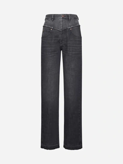 Shop Isabel Marant Noemie Jeans In Faded Black