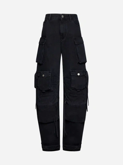 Shop Attico Fern Cargo Oversized Jeans In Black