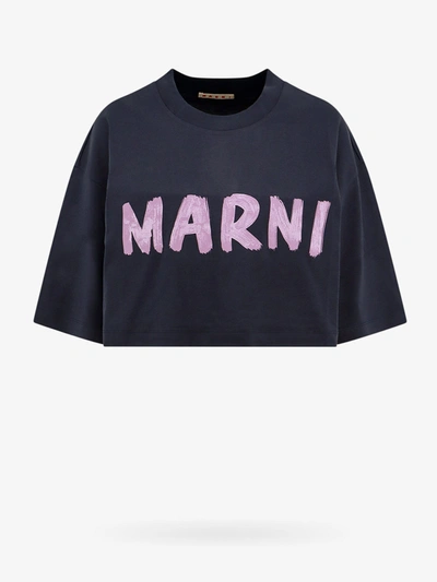 Shop Marni T-shirt In Blue