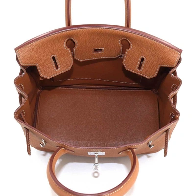 Shop Hermes Hermès Birkin 30 Brown Leather Handbag ()