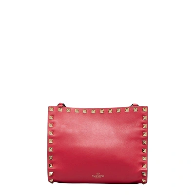 Shop Valentino Garavani Rockstud Pink Leather Shoulder Bag ()
