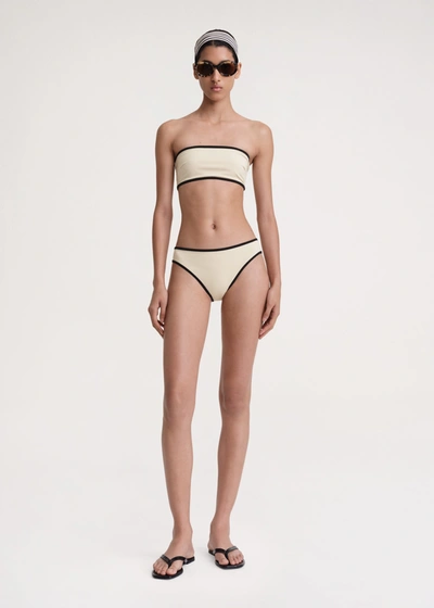 Shop Totême Stripe Edge Bikini Bottoms Light Hay