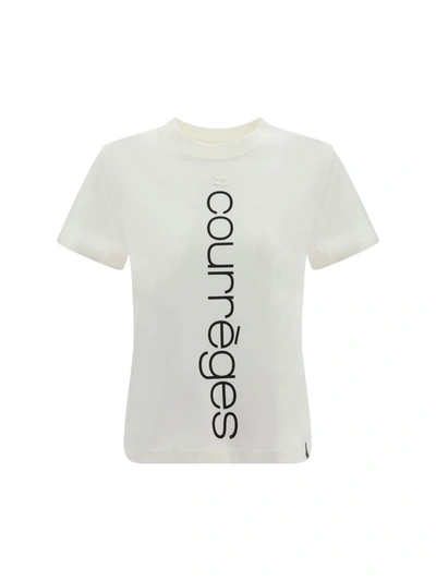 Shop Courrèges T-shirts In Heritage White