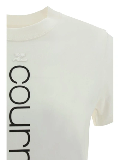 Shop Courrèges T-shirts In Heritage White