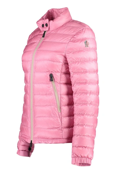 Moncler Logo-patch Padded-design Jacket In Pink