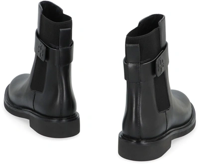 Shop Tory Burch Leather Chelsea Boots In Black