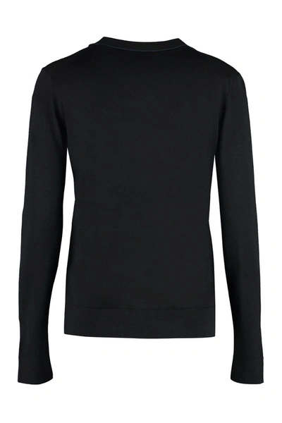 Tory Burch Wool And Silk Blend Cardigan In Black