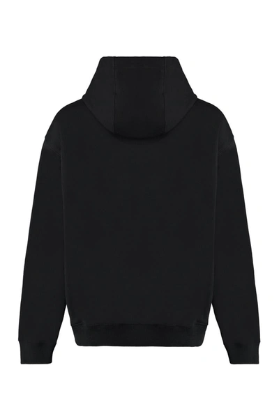 Shop Versace Cotton Hoodie In Black