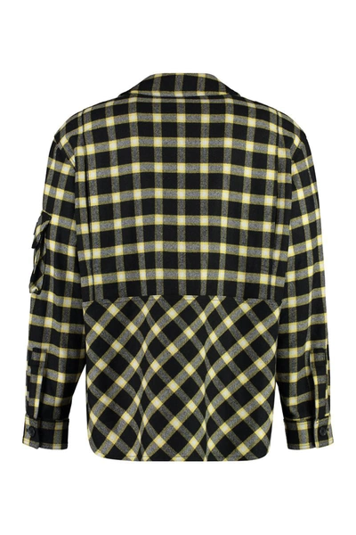 Shop Versace Wool Blend Overshirt In Black