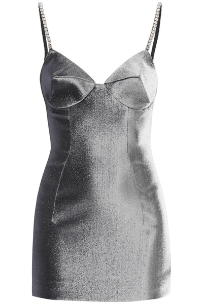 Shop Area Laminated Mini Dress In Silver