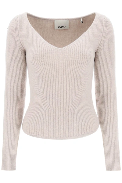 Shop Isabel Marant Bricelia Merino Wool And Cashmere Sweater In Beige