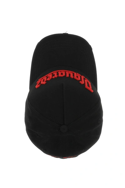 Shop Dsquared2 Baseball Cap With Emboridered Logo In Metallic