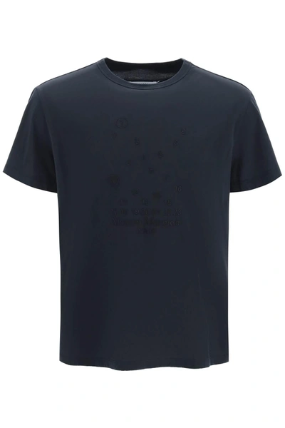 Shop Maison Margiela Embroidered Logo T Shirt In Gray