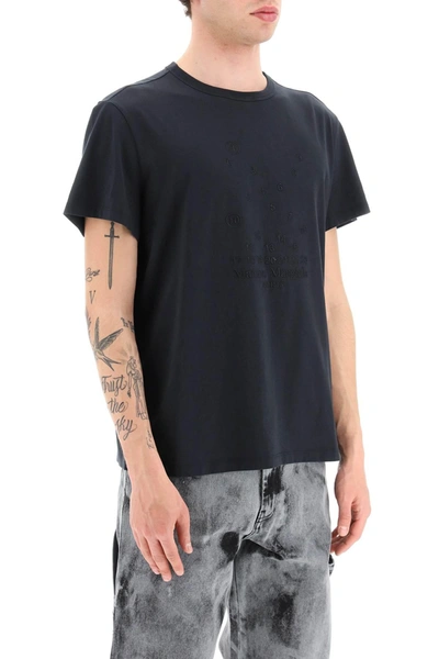 Shop Maison Margiela Embroidered Logo T Shirt In Gray