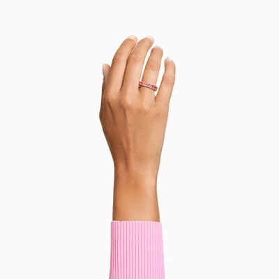 Swarovski Metal Matrix Ring Embellished With Crystals In Pink