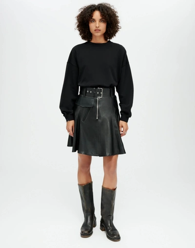 Shop Re/done Leather Moto Skirt In 28