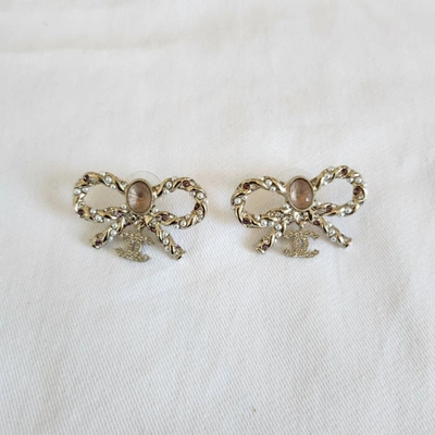 Pre-owned Chanel Twisted Metal Bow Earrings From 2023-24fw
