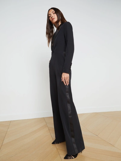 Shop L Agence Bora Tux Jumpsuit In Black