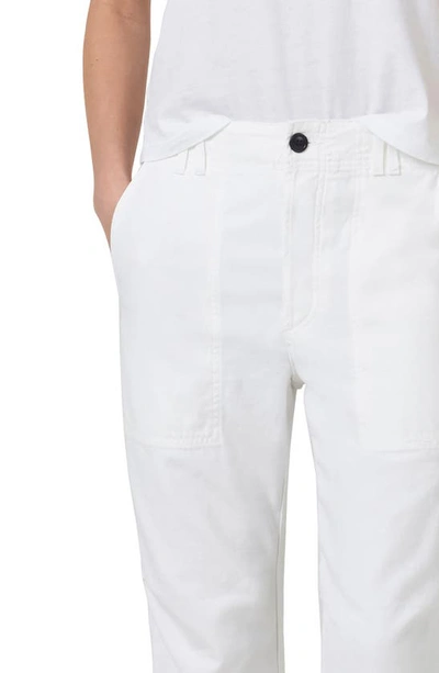 Shop Citizens Of Humanity Agni Crop Twill Utility Trousers In Soft White