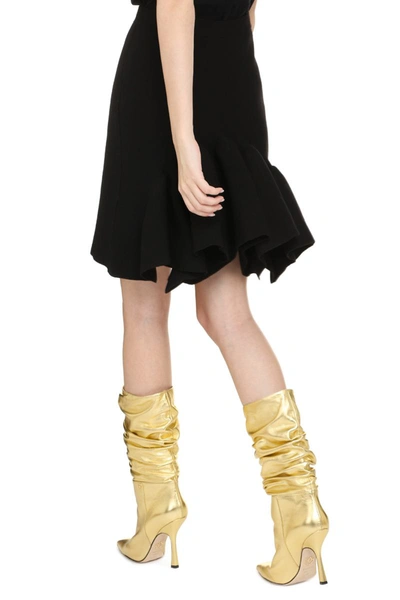 Shop Bottega Veneta Knitted Mini Skirt In Black
