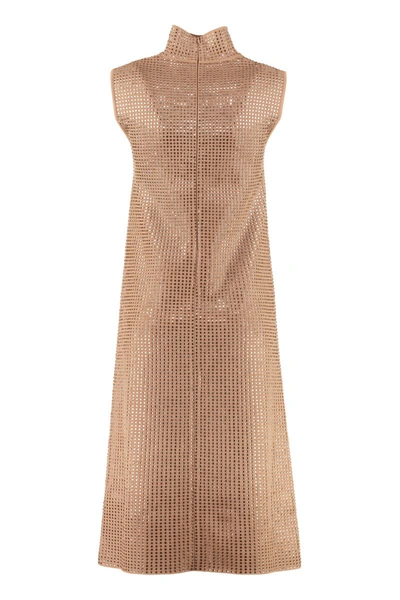 Shop Bottega Veneta Turtleneck Sweater-dress In Camel