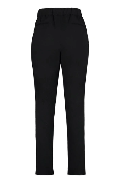 Shop Giorgio Armani Wool Tailored Trousers In Black