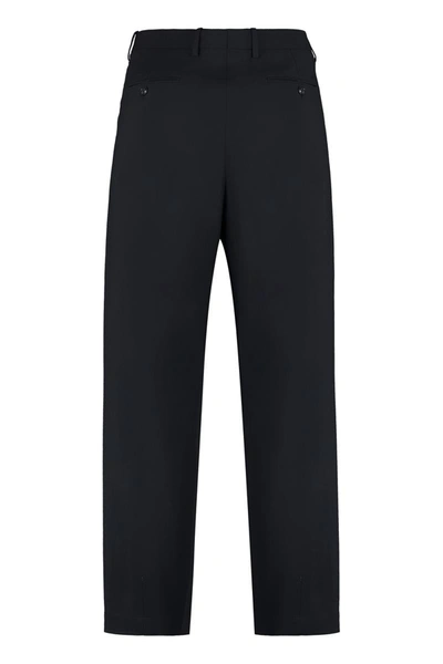 Shop Giorgio Armani Wool Trousers In Black