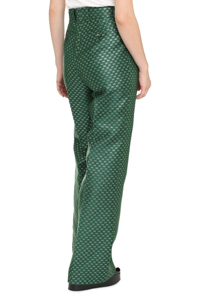 Shop Gucci Flared Trousers In Green