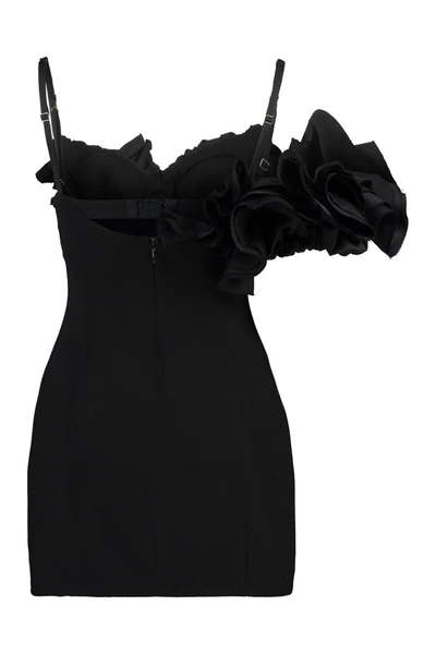 Shop Jacquemus Duna Wool Frill Dress In Black