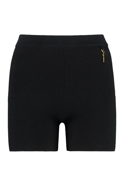 Shop Jacquemus Pralu Knitted Shorts In Black