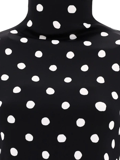 Shop Marni High Neck Polka Dots Top In Black