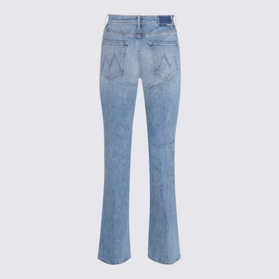 Shop Mother Blue Cotton Blend Weekender Jeans In Belle De Jour