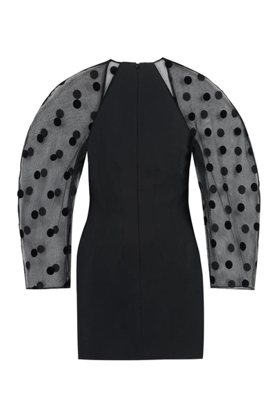 Shop Nina Ricci Puffed Sleeve Dress In Black