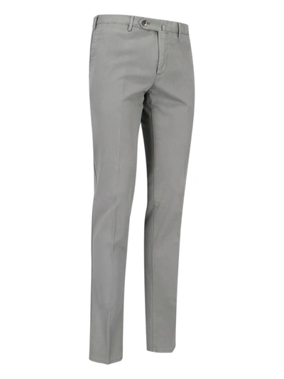 Pt Torino Straight Trousers With Pockets And Loops In Grey