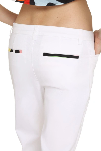 Shop Pucci Cropped Flared Trousers In White