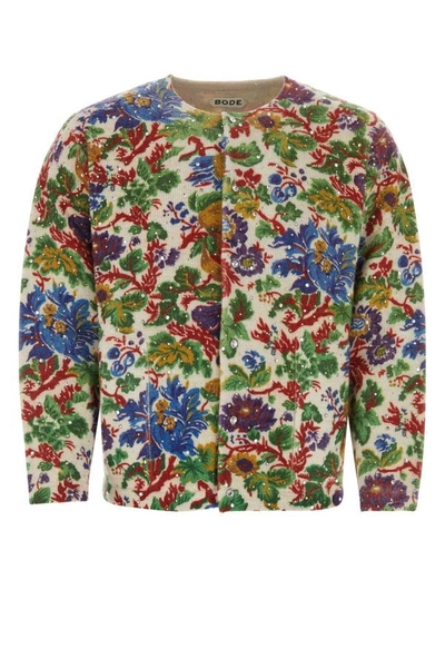Shop Bode Man Embroidered Wool Cardigan In Multicolor
