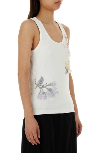 Bottega Veneta Embroidered Cotton Tank Top In White