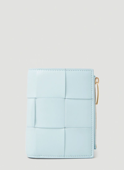 Shop Bottega Veneta Women Cassette Bifold Wallet In Blue