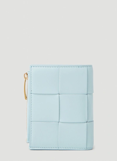 Shop Bottega Veneta Women Cassette Bifold Wallet In Blue
