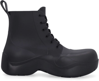 Shop Bottega Veneta Puddle Lace-up Ankle Boots In Black