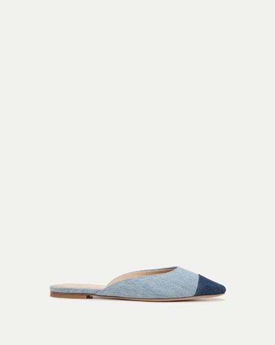 Shop Veronica Beard Carlotta Denim Flat In Blue