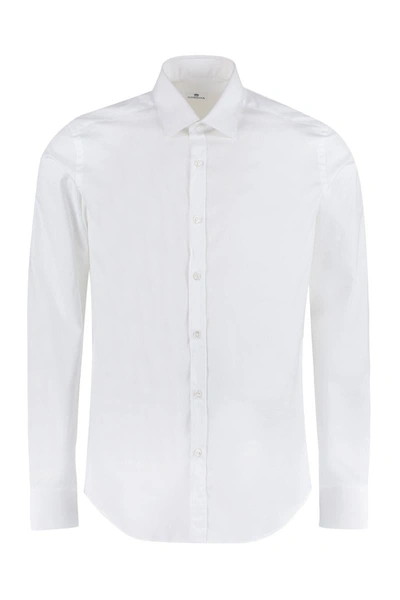 Shop Sonrisa Long Sleeve Stretch Cotton Shirt In White
