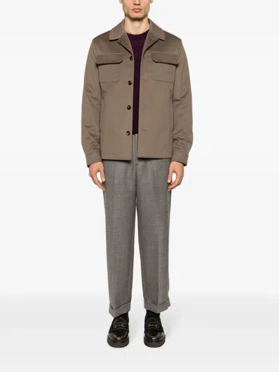 Kired Patch-pockets Wool Jacket In Brown