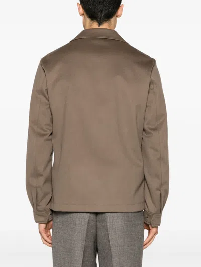 Kired Patch-pockets Wool Jacket In Brown
