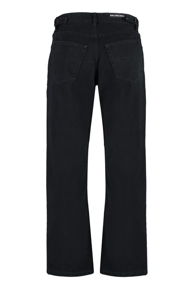 Shop Balenciaga 5-pocket Straight-leg Jeans In Black